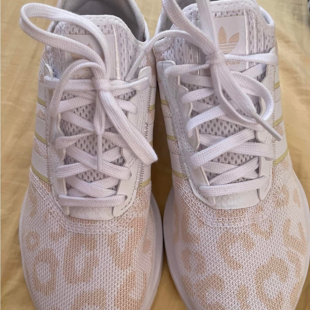 Adidas Women's White and Tan Sneakers